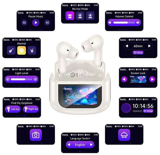 Brezžične slušalke Bluetooth HOCO EQ21, TWS, ANC, bele