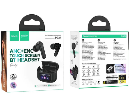 Brezžične slušalke Bluetooth HOCO EQ21, TWS, ANC, črne