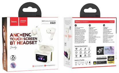 Brezžične slušalke Bluetooth HOCO EQ21, TWS, ANC, bele