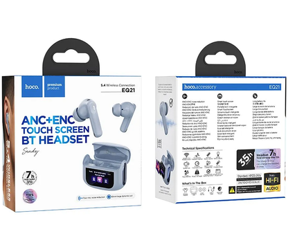 Brezžične slušalke Bluetooth HOCO EQ21, TWS, ANC, Modre