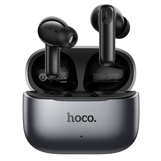Bluetooth prostoročni HOCO EQ27 AI Prevajanje, TWS, ANC, Siva