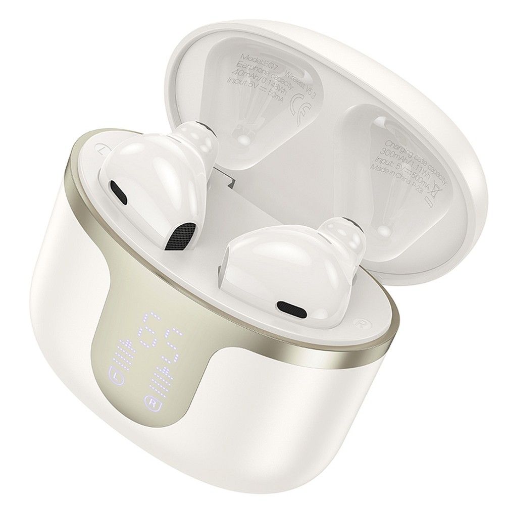 Brezžične slušalke Bluetooth HOCO EQ7, TWS, bele