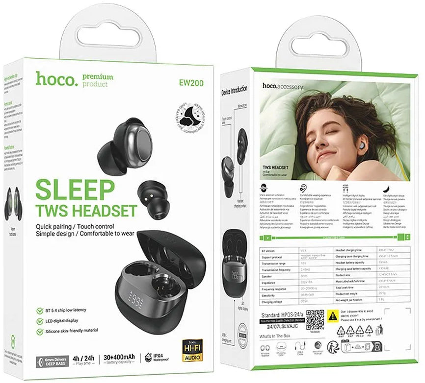Brezžične slušalke Bluetooth HOCO EW200, TWS, črne
