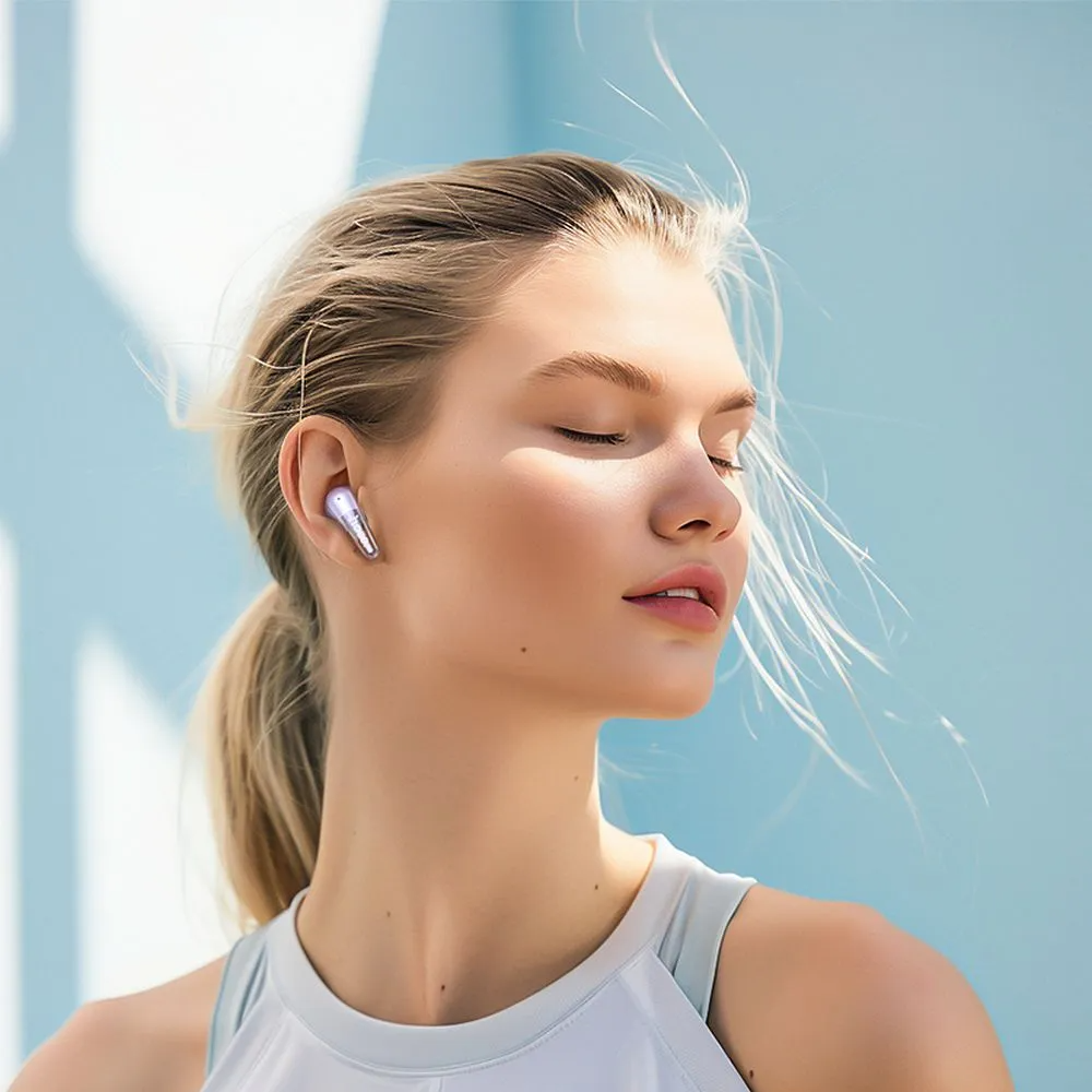 Brezžične slušalke Bluetooth HOCO EW202, TWS, Vijolična