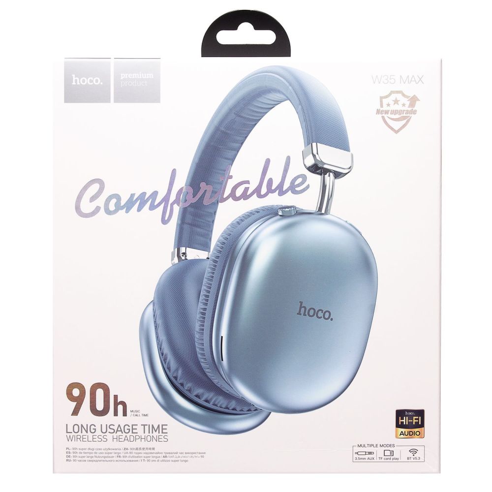 Brezžične slušalke Bluetooth HOCO W35 Max, A2DP, Modre