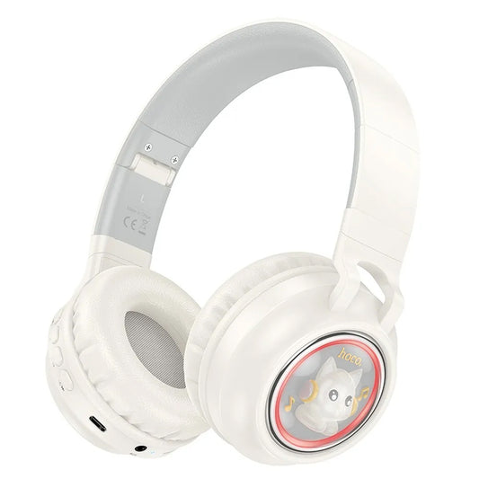Brezžične slušalke Bluetooth HOCO W50 Kids Cute Cat, A2DP, Bela