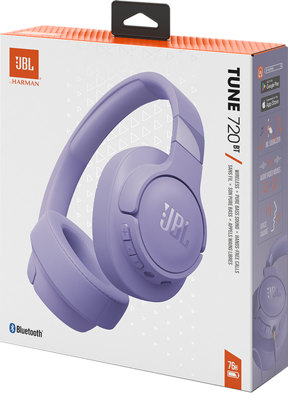 Brezžične slušalke Bluetooth JBL Tune 720BT, MultiPoint, A2DP, Mov JBLT720BTPUR