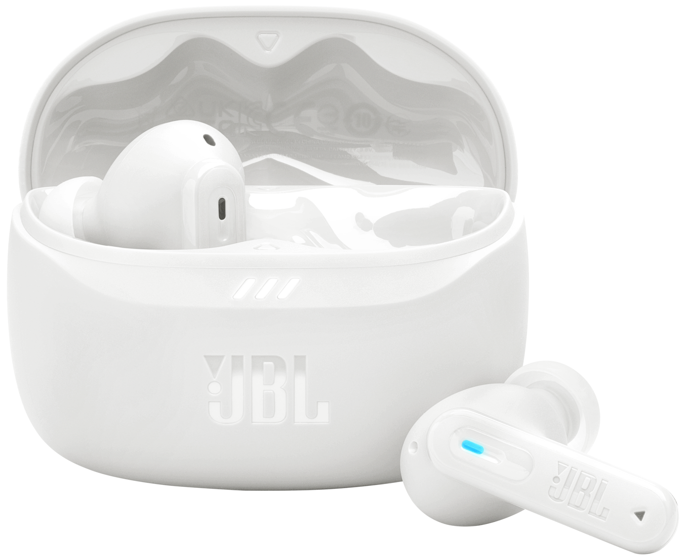 Brezžične slušalke Bluetooth JBL Tune Beam 2, TWS, ANC, MultiPoint, Bela JBLTBEAM2WHT