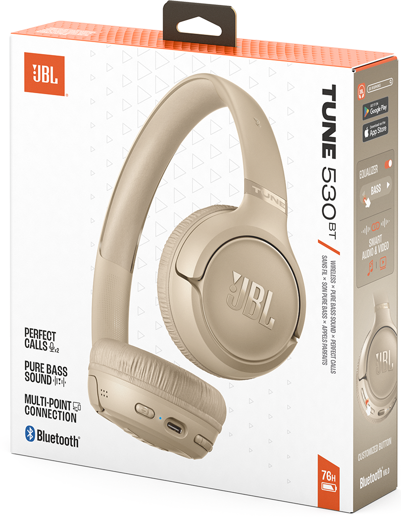 Prostoročni Bluetooth JBL Tune 530BT, MultiPoint, A2DP, Bež JBLT530BTBEG