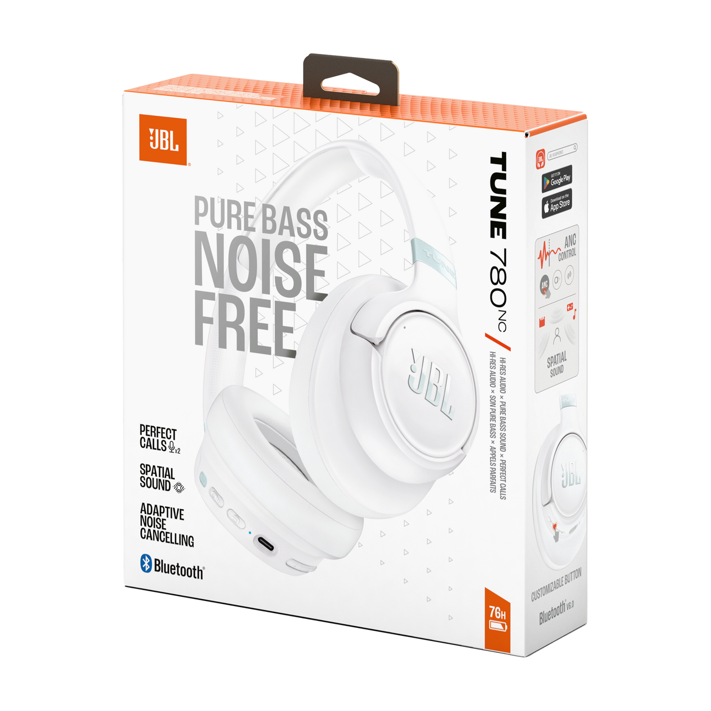 Brezžične slušalke Bluetooth JBL Tune 780NC, MultiPoint, A2DP, ANC, Bel