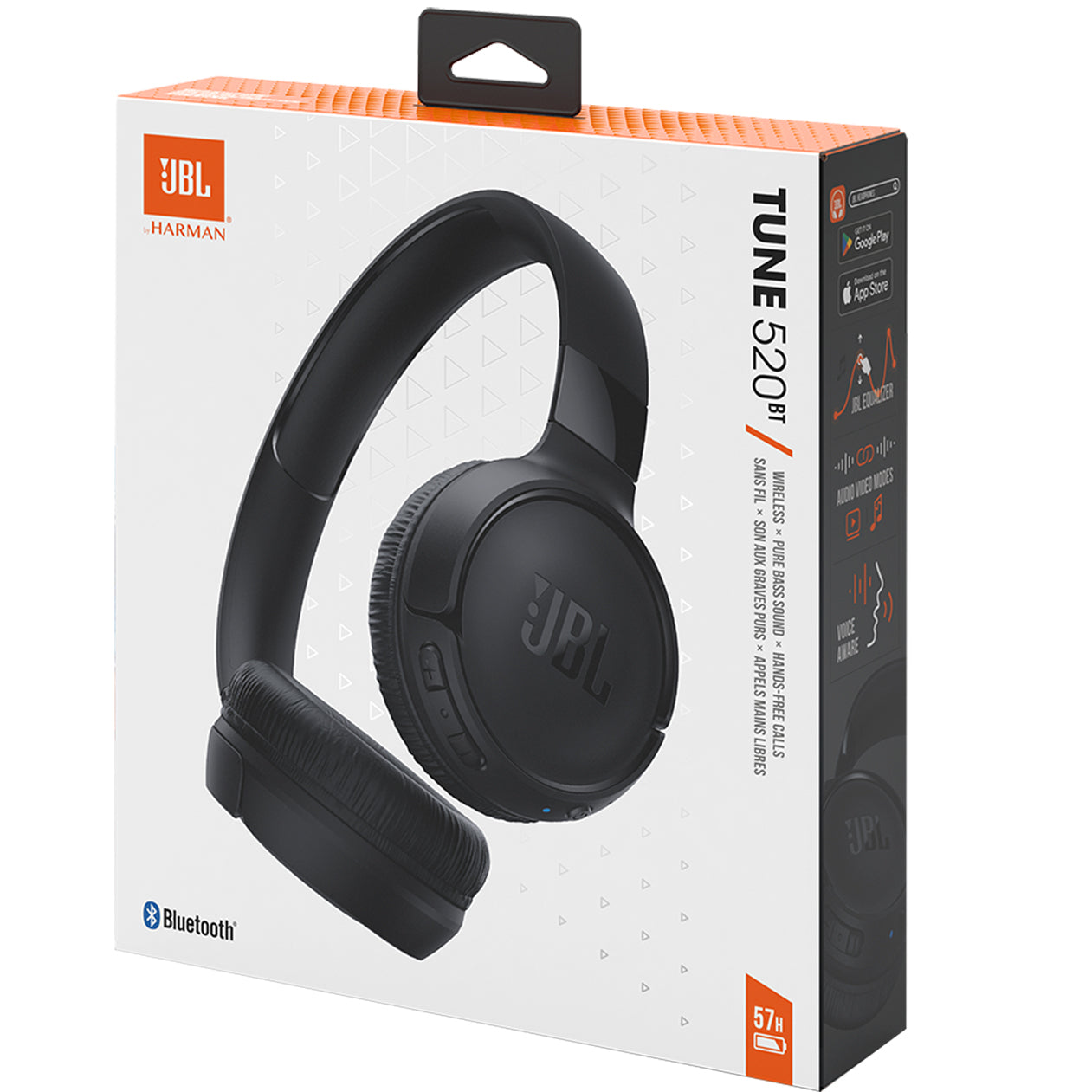 Handsfree Bluetooth JBL Tune 520BT, MultiPoint, A2DP, črn JBLT520BTBLK