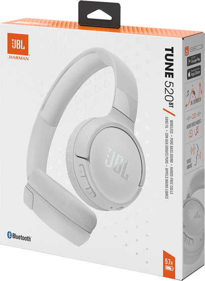 Handsfree Bluetooth JBL Tune 520BT, MultiPoint, A2DP, bela JBLT520BTBTWWHT