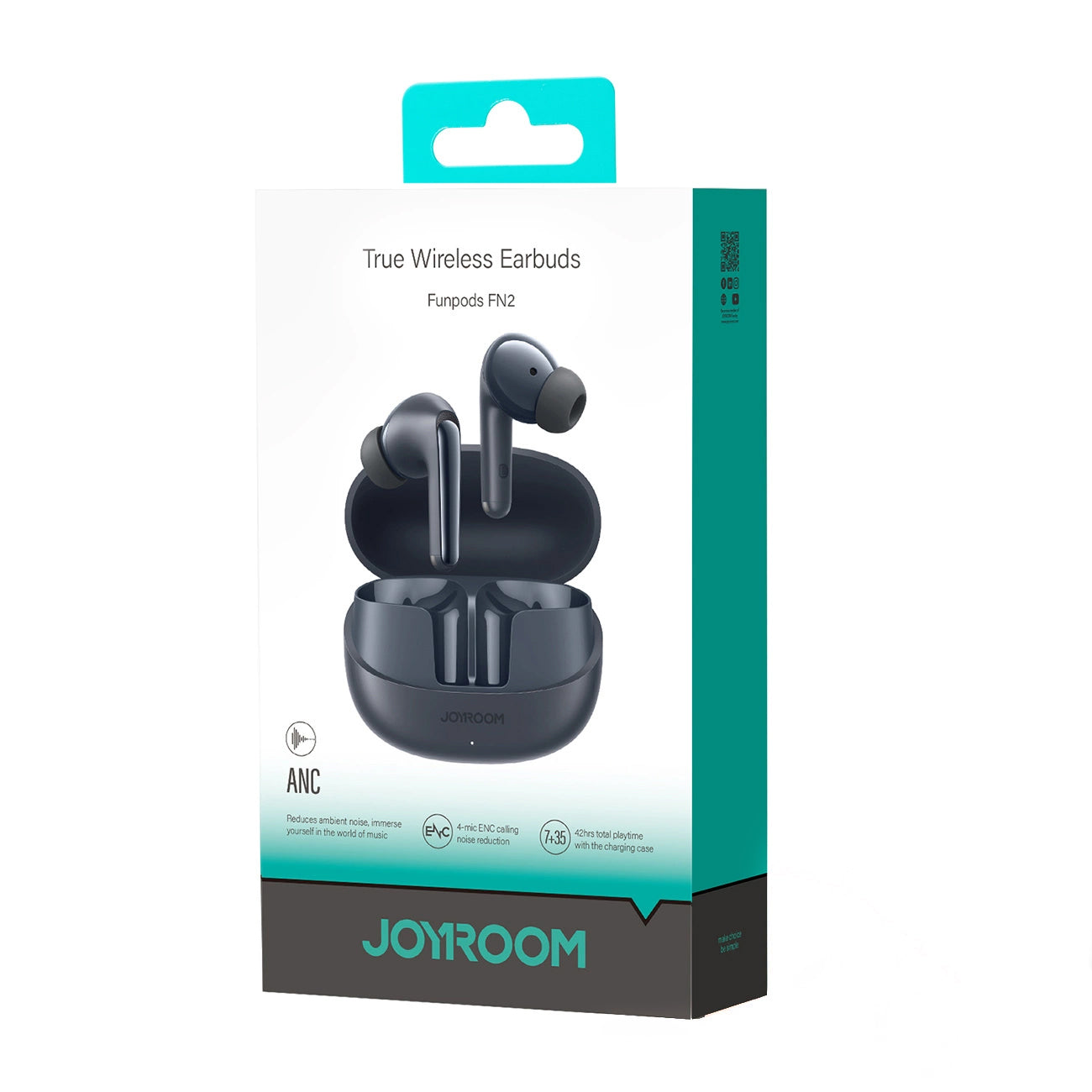 Brezžične slušalke Bluetooth Joyroom Funpods JR-FN2, TWS, ANC, črne