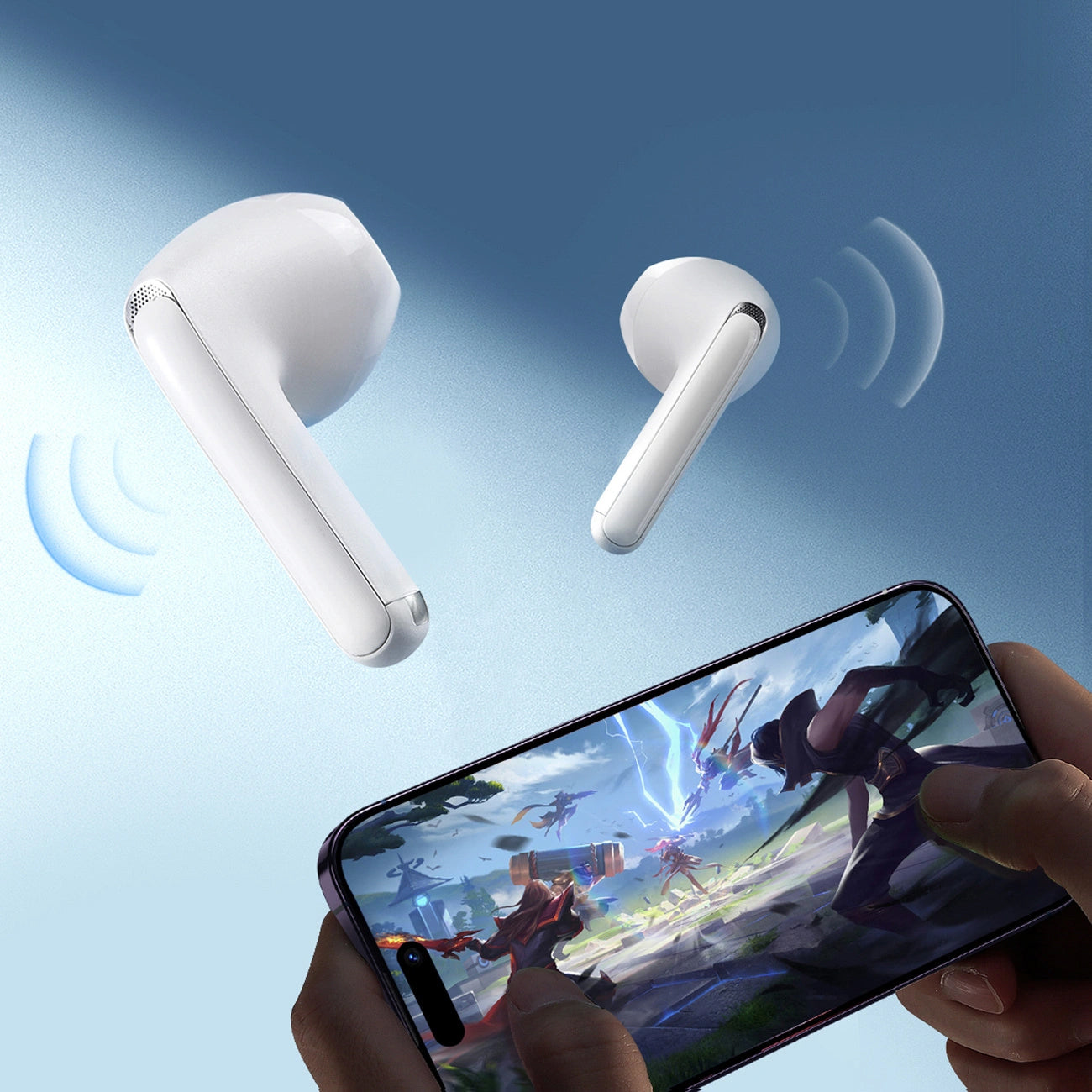 Brezžične slušalke Bluetooth Joyroom Funpods JR-FB1 Nova različica, TWS, Bela