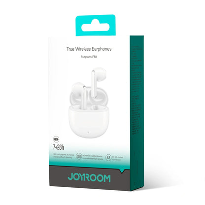 Brezžične slušalke Bluetooth Joyroom Funpods JR-FB1 Nova različica, TWS, Bela