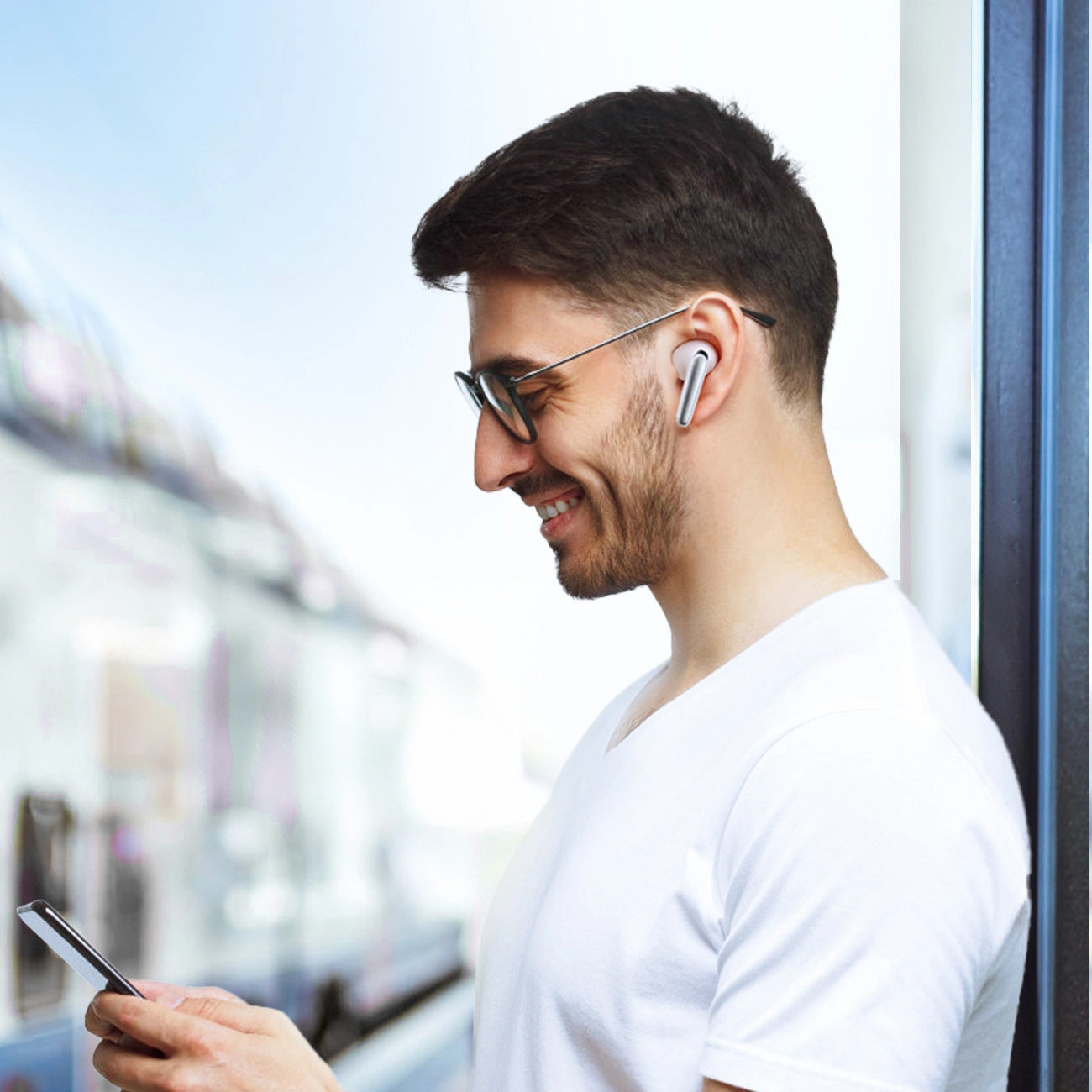 Brezžične slušalke Bluetooth Joyroom Funpods JR-FN2, TWS, ANC, bele