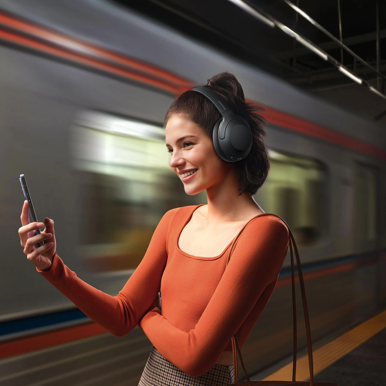 Bluetooth prostoročne slušalke Joyroom JR-JH2, A2DP, ANC, Črne