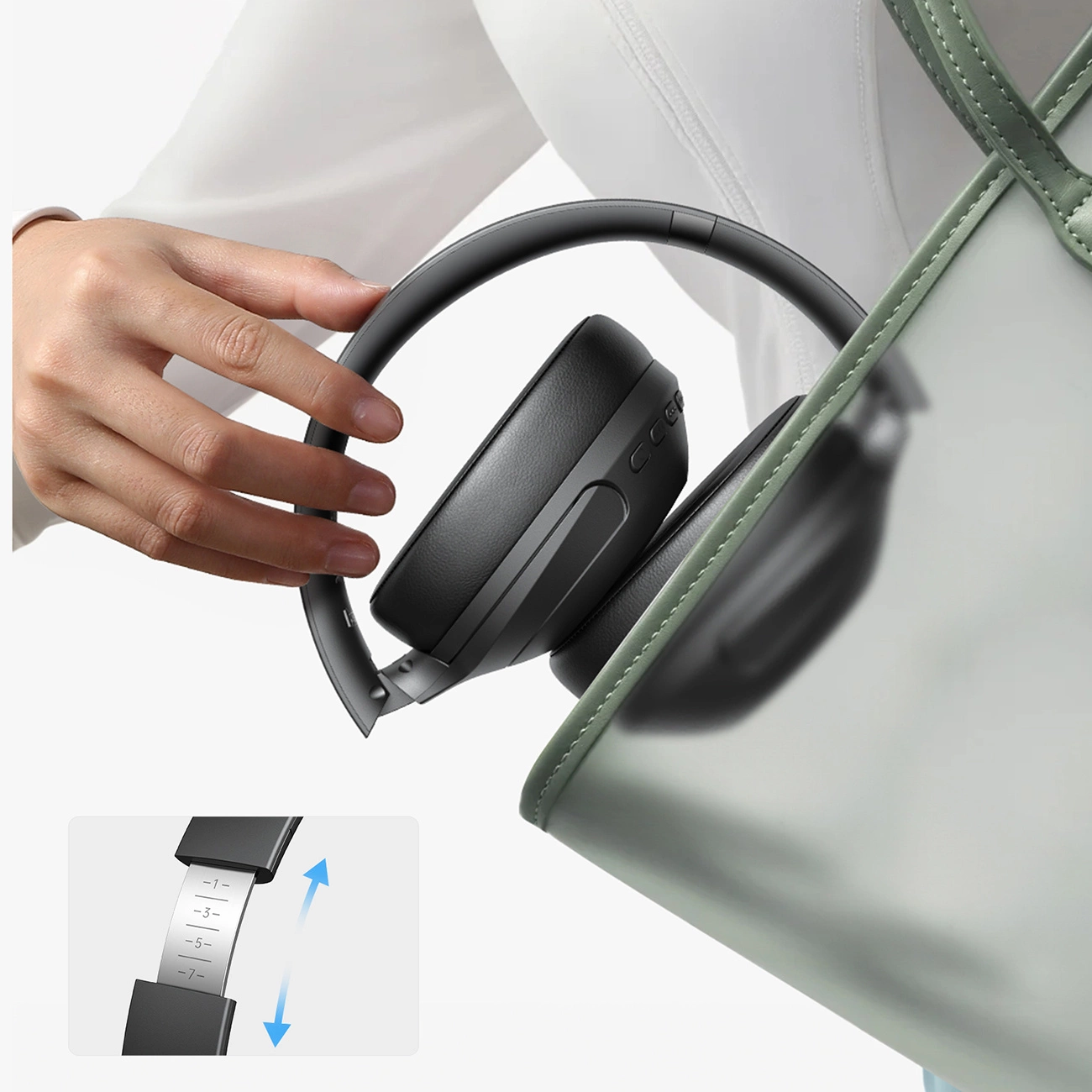 Bluetooth prostoročne slušalke Joyroom JR-JH2, A2DP, ANC, Črne