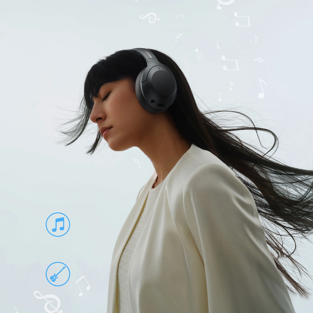 Bluetooth prostoročne slušalke Joyroom JR-JH2, A2DP, ANC, Črne