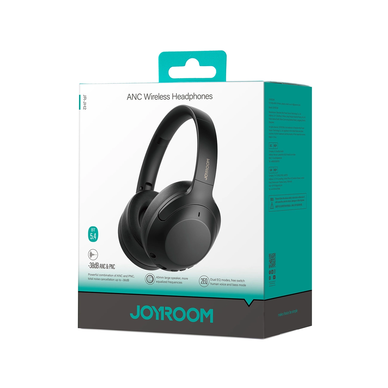 Bluetooth prostoročne slušalke Joyroom JR-JH2, A2DP, ANC, Črne