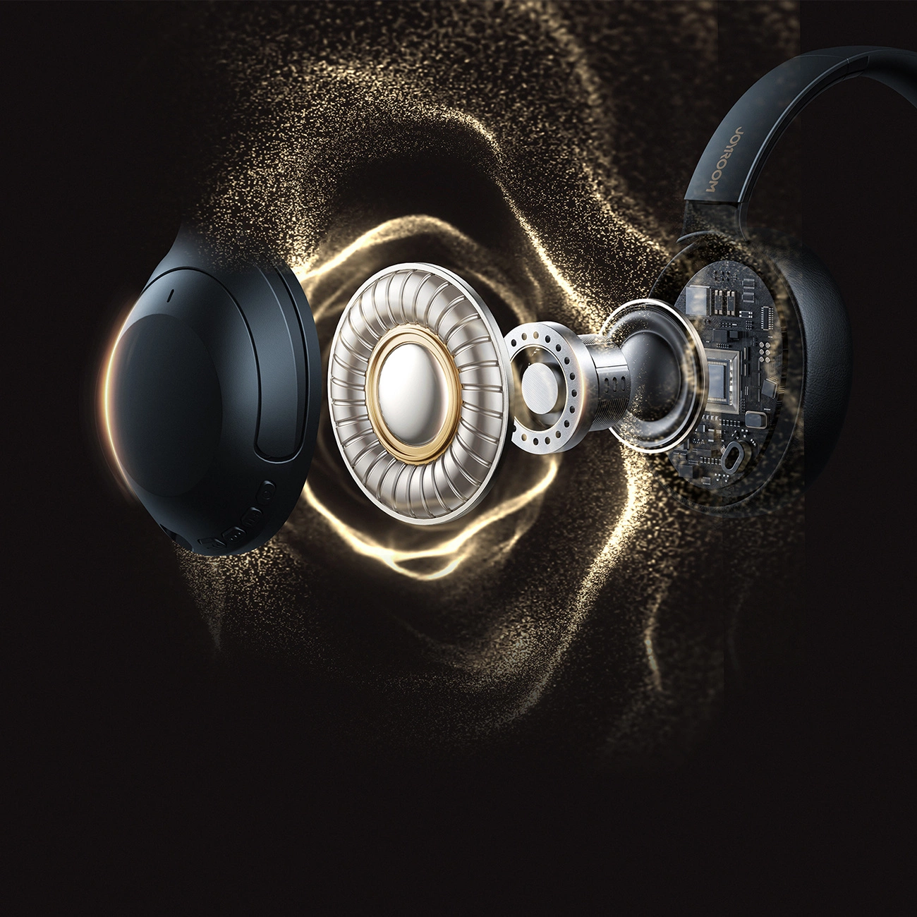 Bluetooth prostoročne slušalke Joyroom JR-JH2, A2DP, ANC, Črne