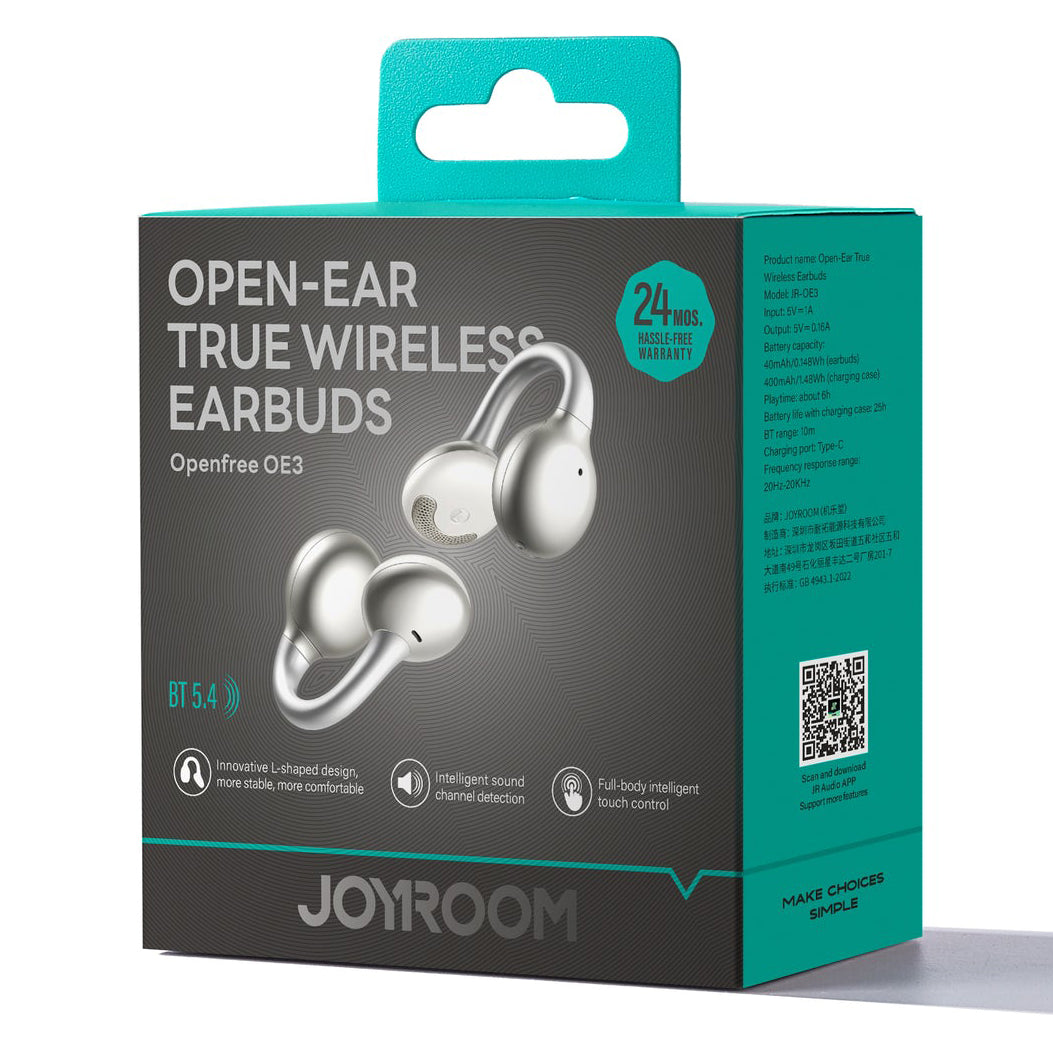 Brezžične slušalke Bluetooth Joyroom Openfree JR-OE3, TWS, Srebrne