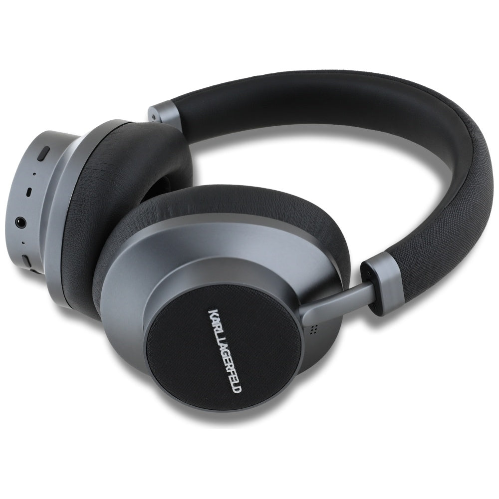 Bluetooth prostoročne slušalke Karl Lagerfeld Saffiano Elongated, A2DP, ANC, črne