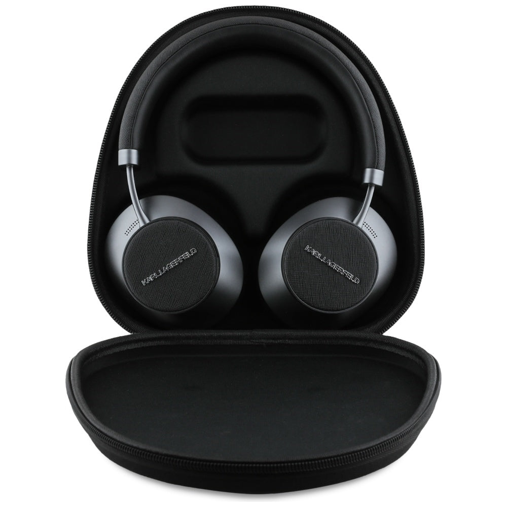 Bluetooth prostoročne slušalke Karl Lagerfeld Saffiano Elongated, A2DP, ANC, črne