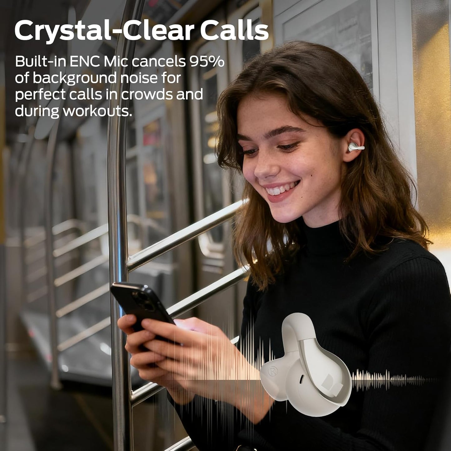 Bluetooth prostoročni Monster AC225, TWS, svetlo krem
