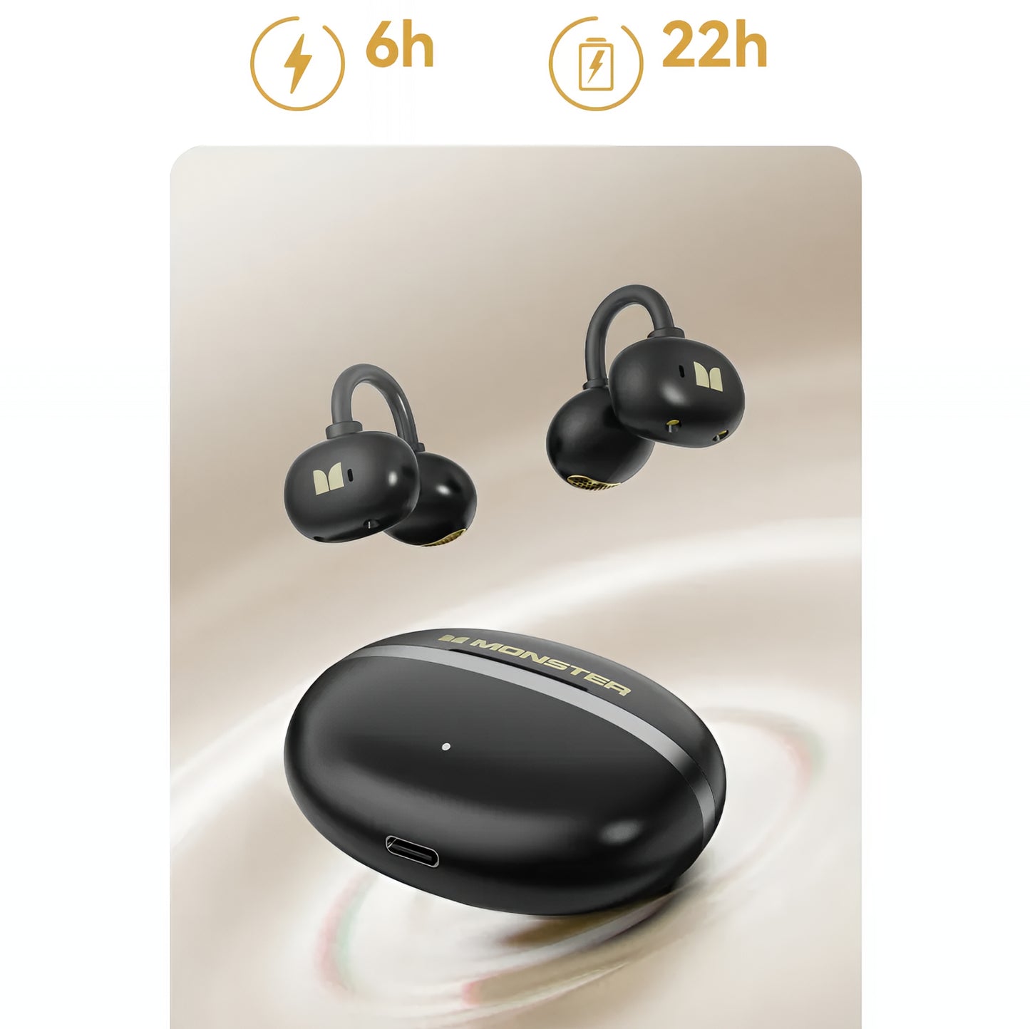 Bluetooth Handsfree Monster AirClip AC200, TWS, Black