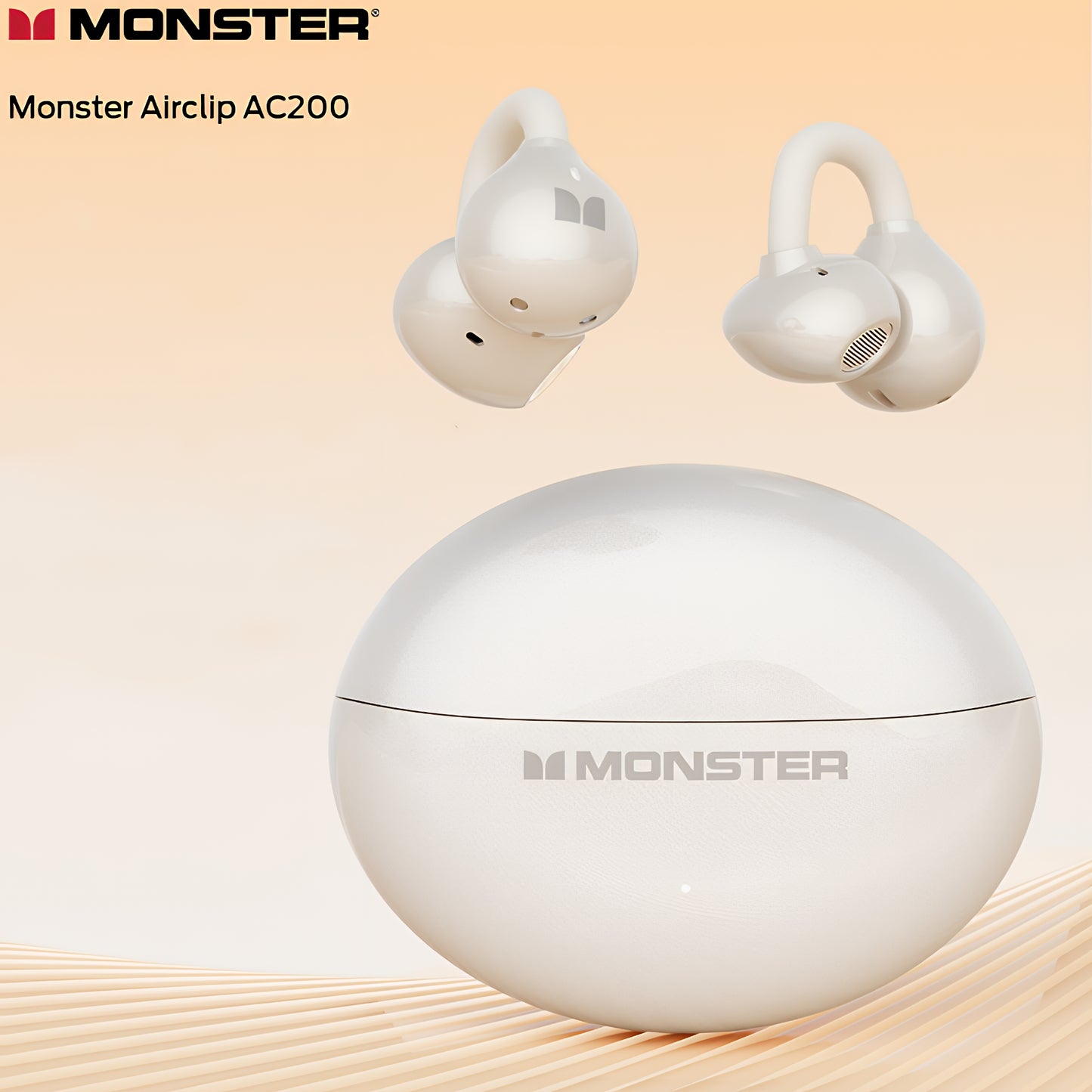 Bluetooth prostoročni Monster AirClip AC200, TWS, svetlo krem