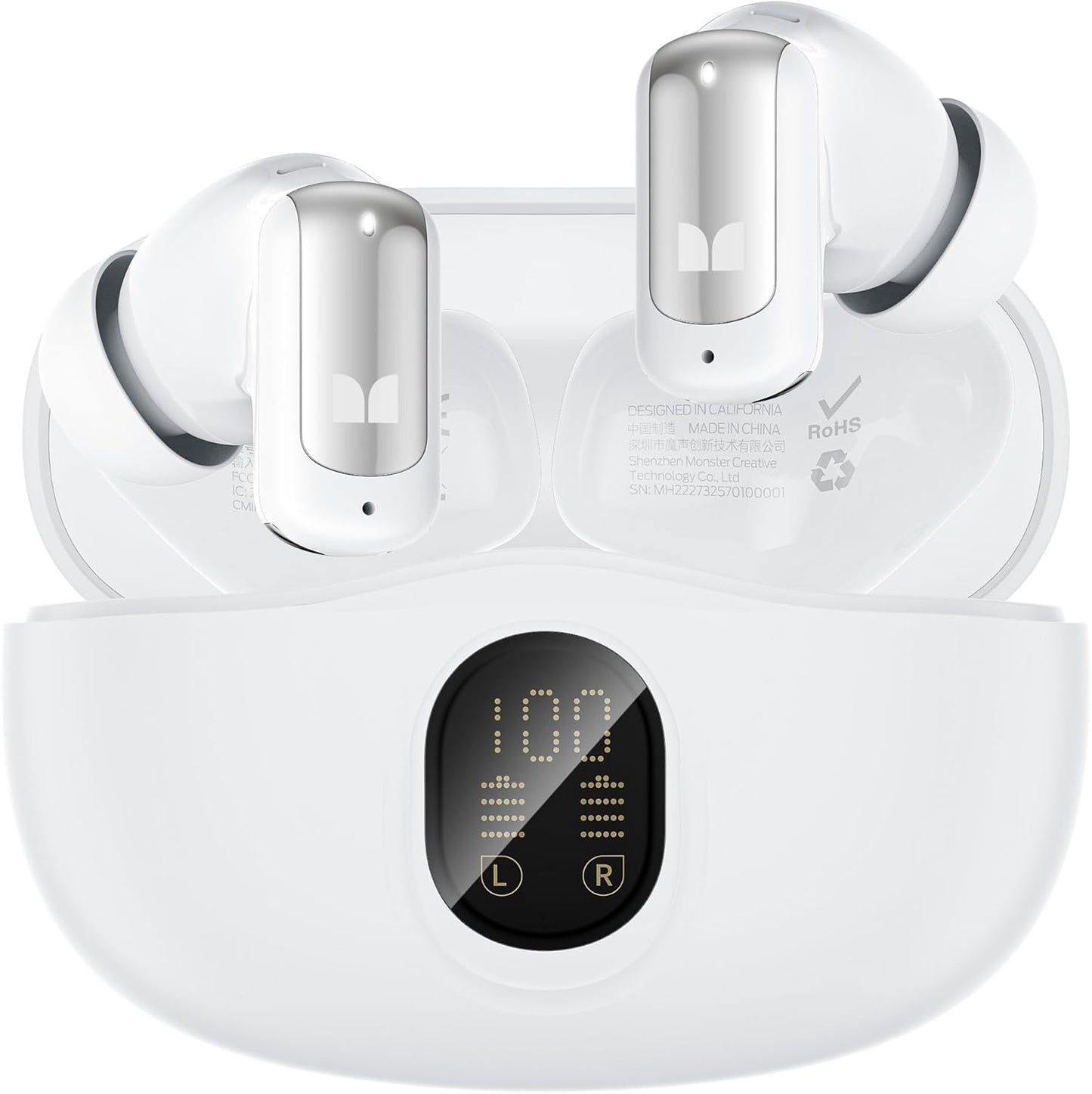 Bluetooth prostoročni Monster N-Lite 217, TWS, bel