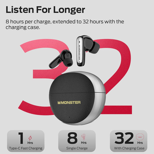 Bluetooth prostoročni Monster N-Lite 310, TWS, črn