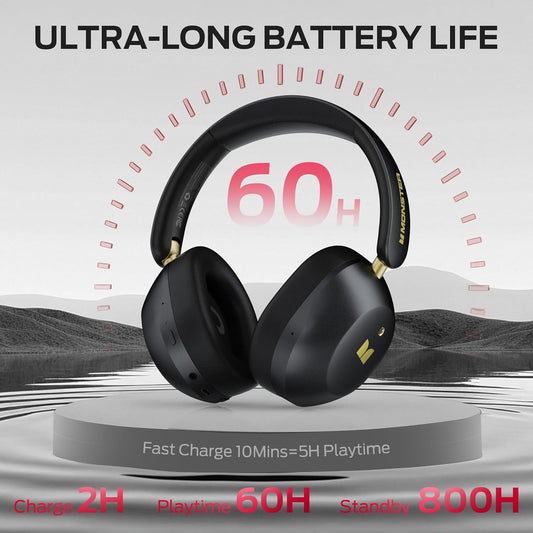 Bluetooth prostoročni Monster Persona 6th, MultiPoint, A2DP, ANC, Črna