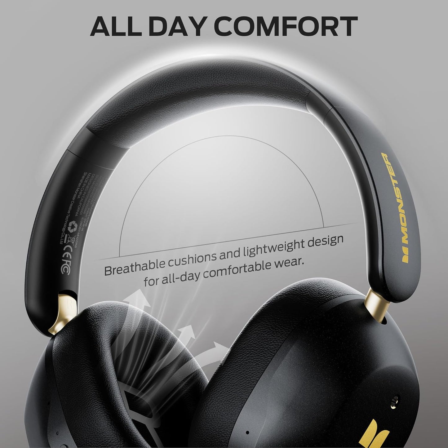 Bluetooth prostoročni Monster Persona 6th, MultiPoint, A2DP, ANC, Črna
