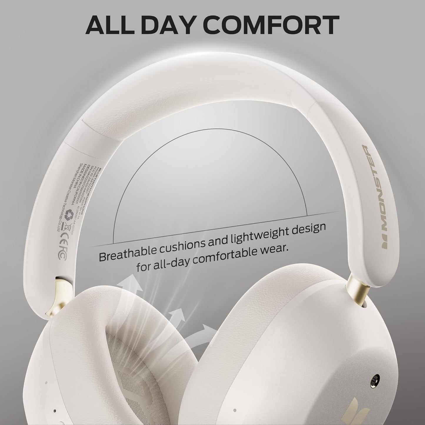 Bluetooth prostoročni Monster Persona 6th, MultiPoint, A2DP, ANC, Bela