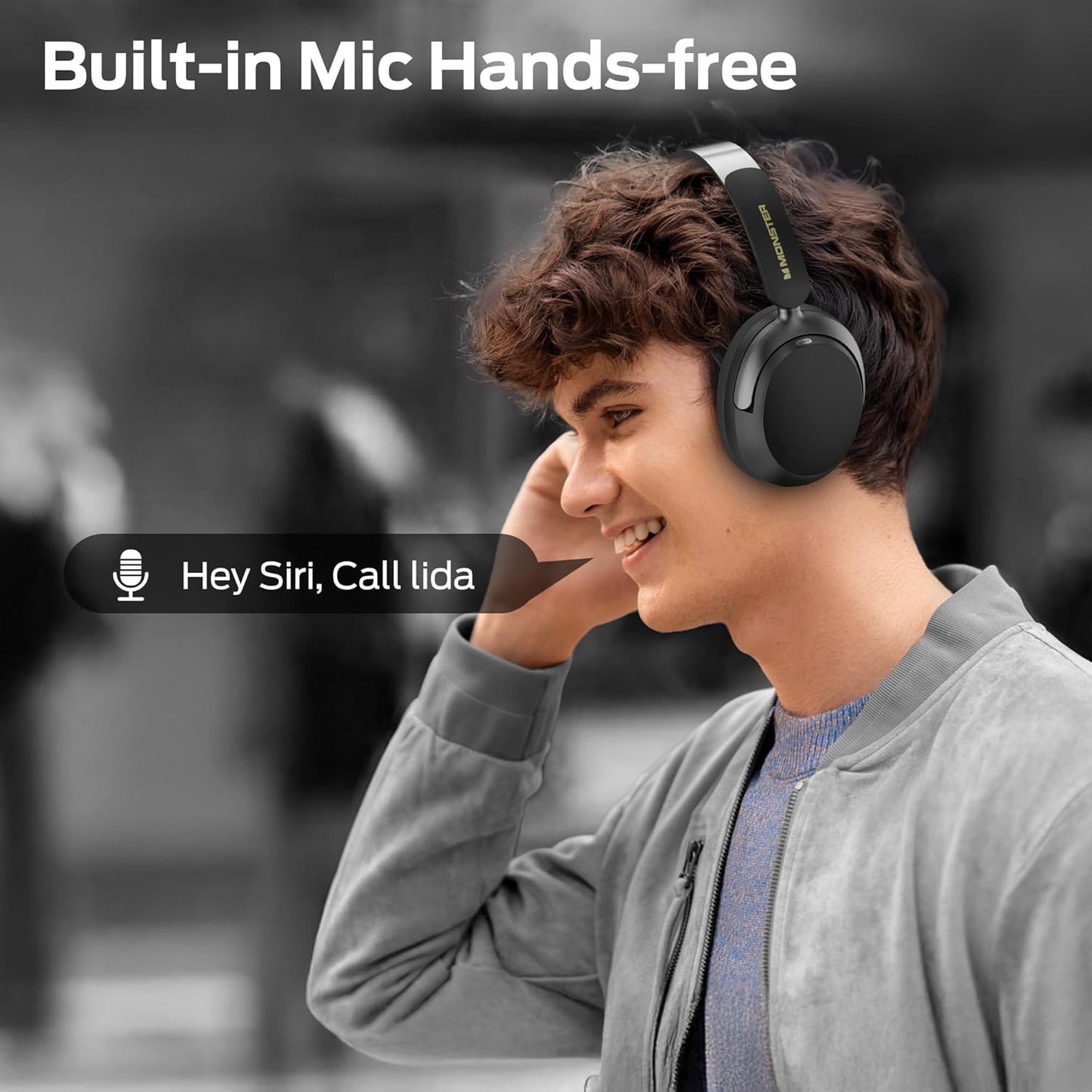 Bluetooth prostoročni Monster Persona 3rd, MultiPoint, A2DP, ANC, Črna