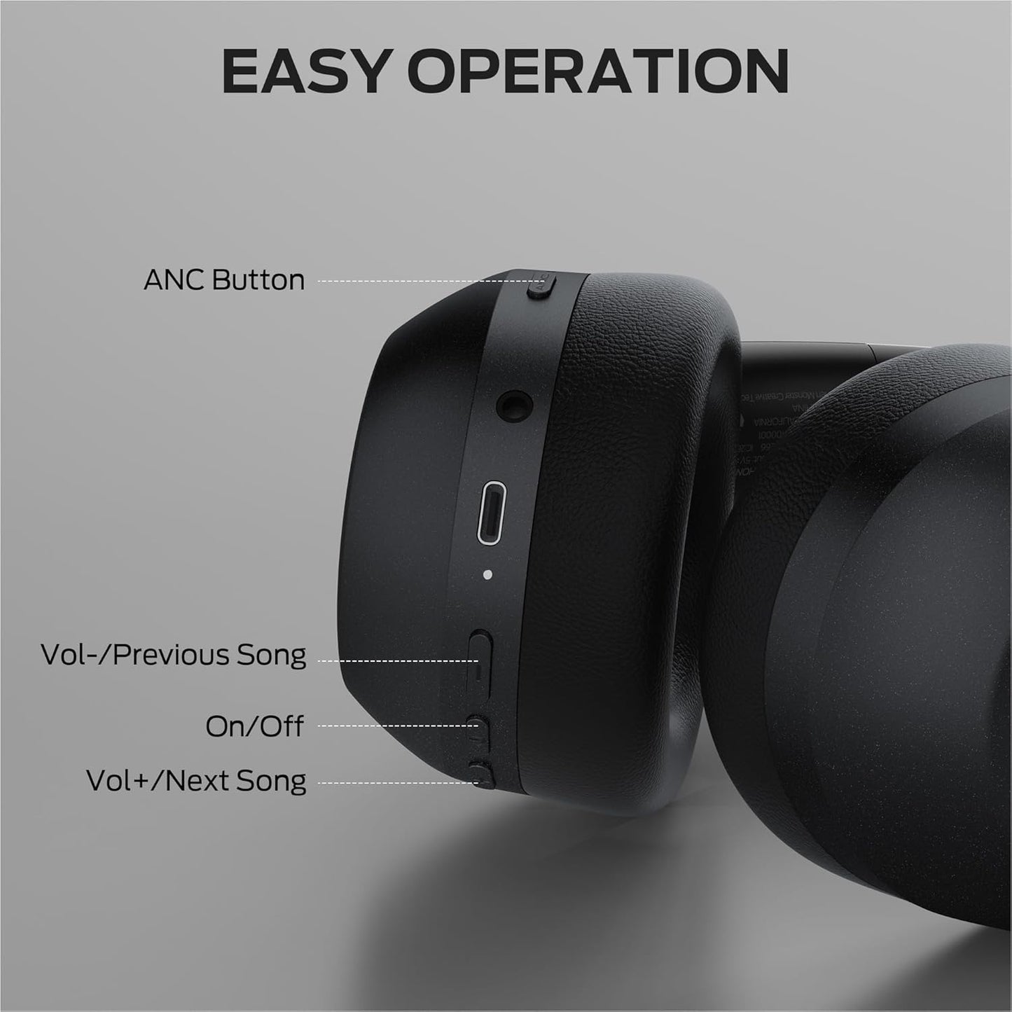 Bluetooth prostoročni Monster Persona 6th, MultiPoint, A2DP, ANC, Črna