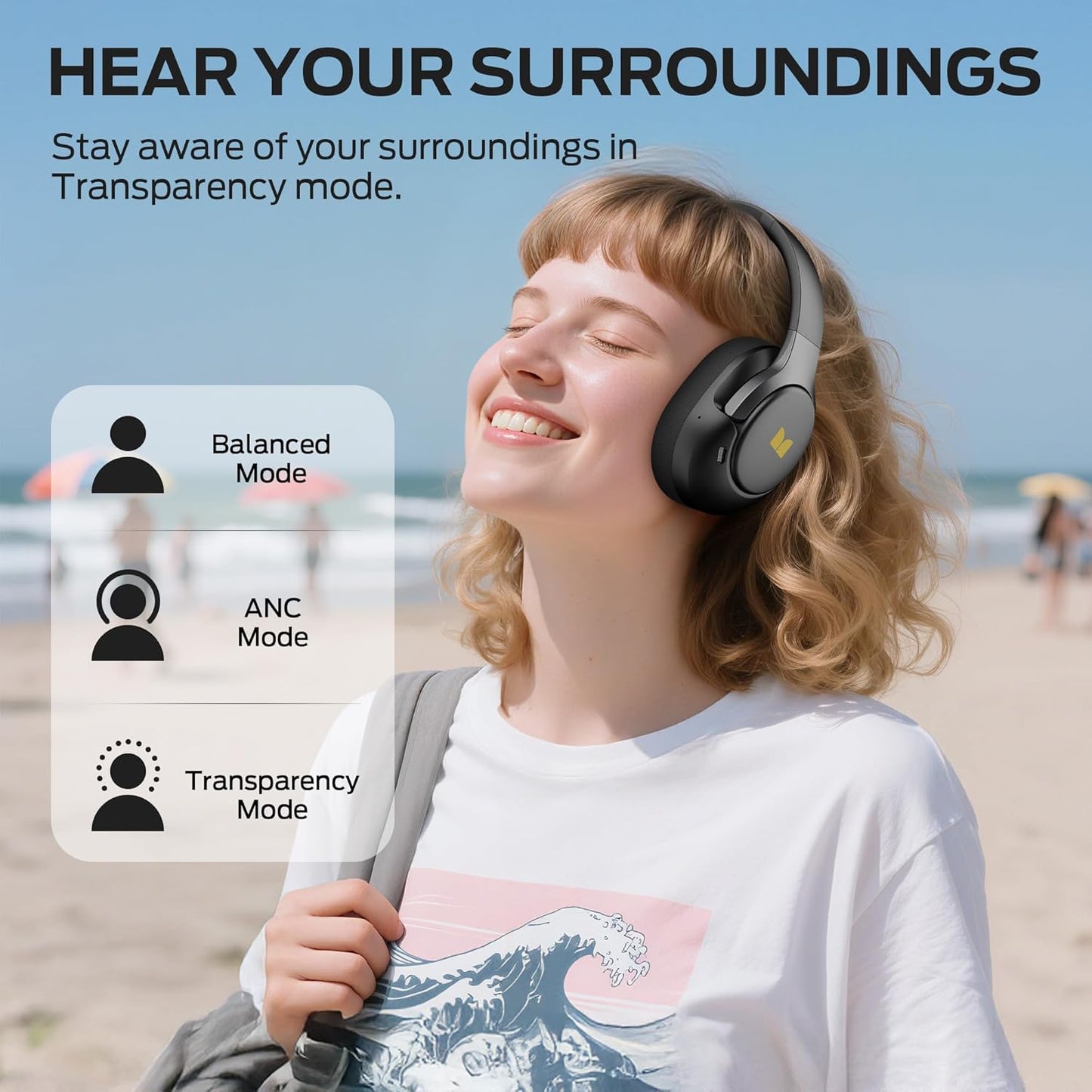 Bluetooth prostoročni Monster Persona 5th, MultiPoint, A2DP, ANC, Črna