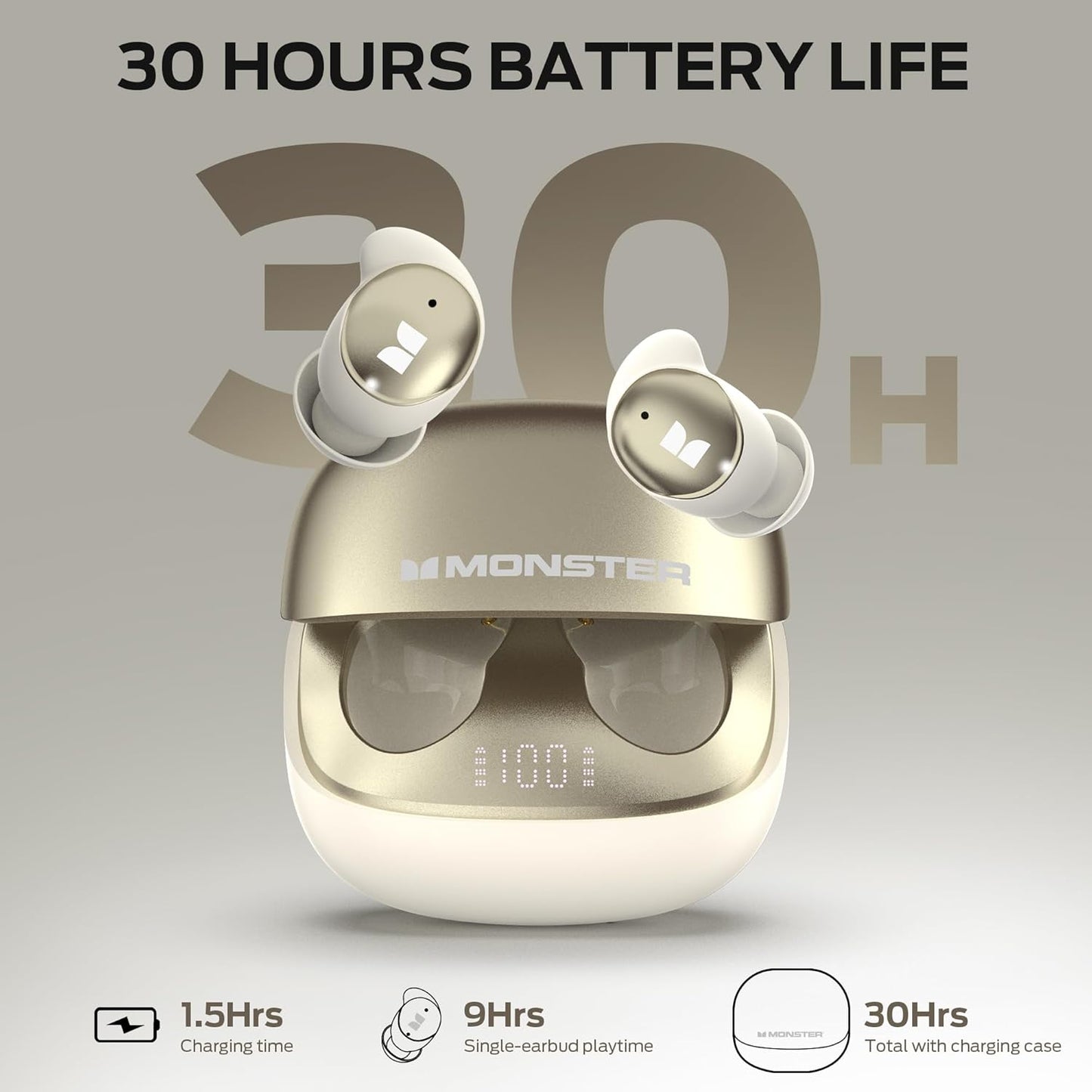 Bluetooth Handsfree Monster Sleep Ear200, TWS, ANC, Gold