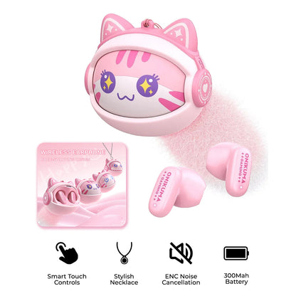 Bluetooth prostoročne slušalke Onikuma TX603, TWS, roza