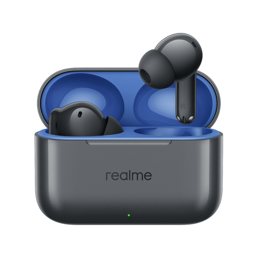 Brezžične slušalke Bluetooth Realme Buds T200, TWS, ANC, MultiPoint, Sive
