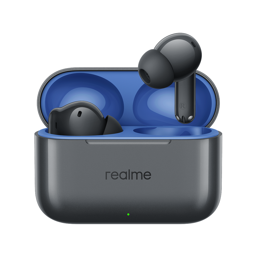 Brezžične slušalke Bluetooth Realme Buds T200, TWS, ANC, MultiPoint, Sive