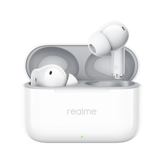 Brezžične slušalke Bluetooth Realme Buds T200, TWS, ANC, MultiPoint, Bela