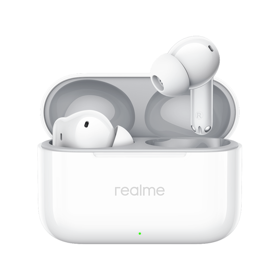 Brezžične slušalke Bluetooth Realme Buds T200, TWS, ANC, MultiPoint, Bela