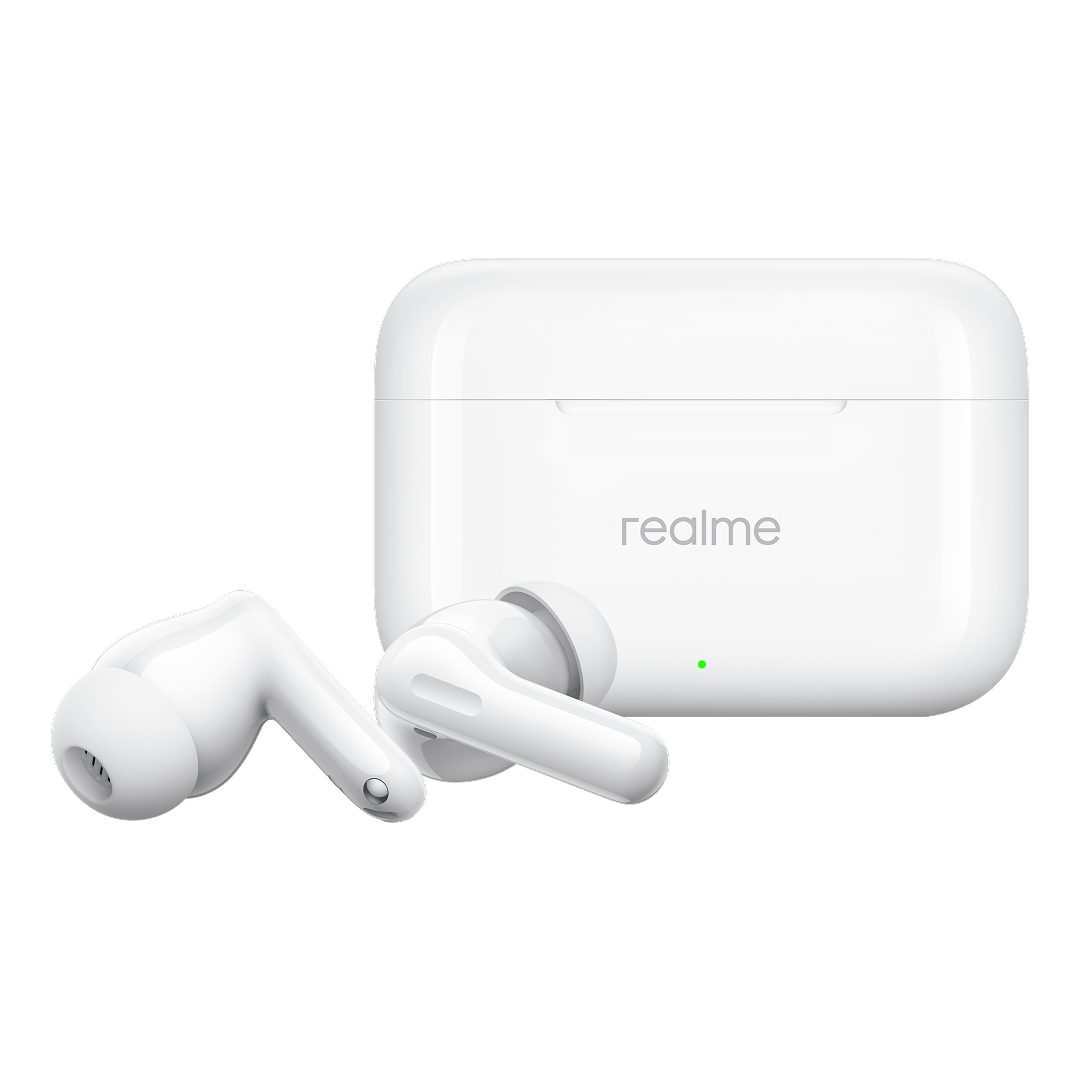 Brezžične slušalke Bluetooth Realme Buds T200, TWS, ANC, MultiPoint, Bela