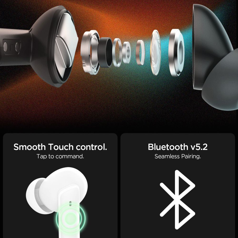 Handsfree Bluetooth Spigen SA2402, TWS, ANC, Črn