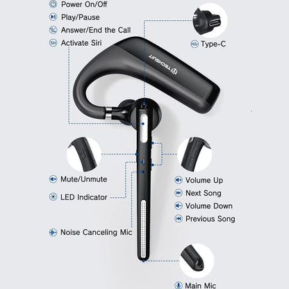 Brezžični Bluetooth Techsuit PowerTalks G6, MultiPoint, A2DP, Črno