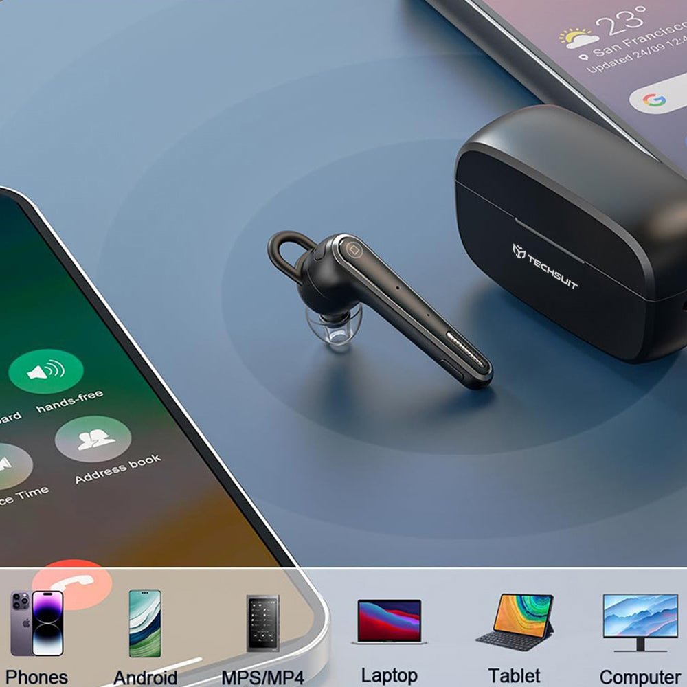 Brezrokavni Bluetooth Techsuit Voicera CB3, A2DP, Črna