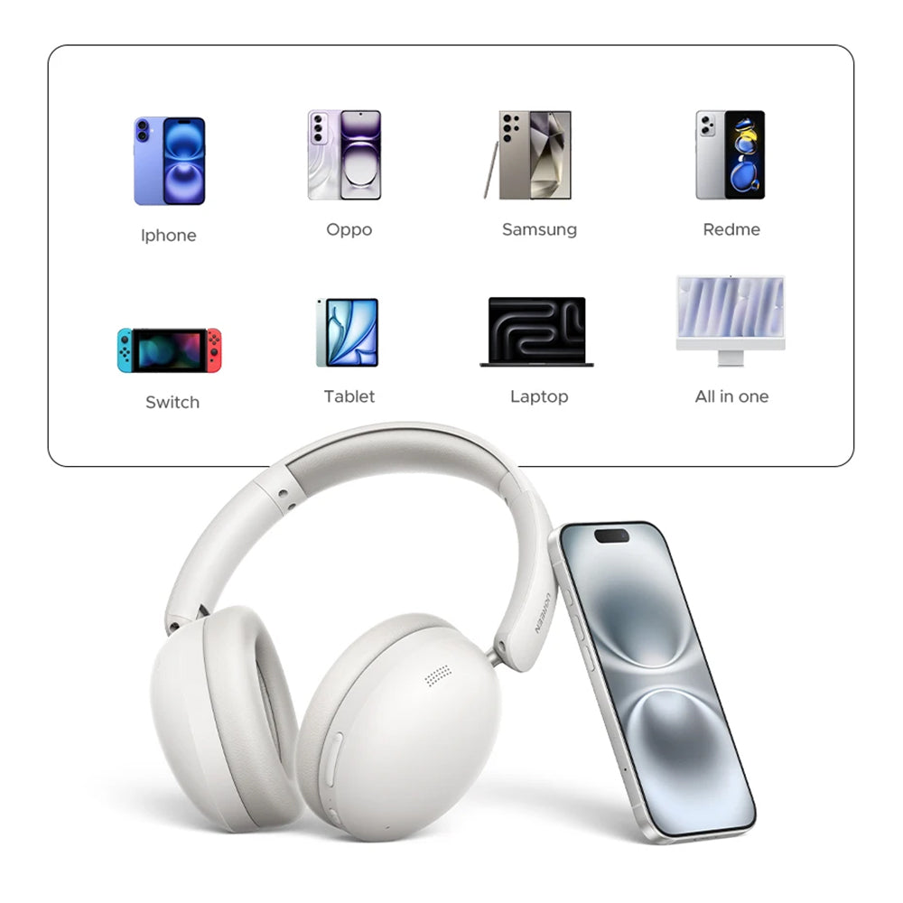 Brezžične slušalke Bluetooth UGREEN HiTune Max 2 HP205, MultiPoint, A2DP, ANC, črne